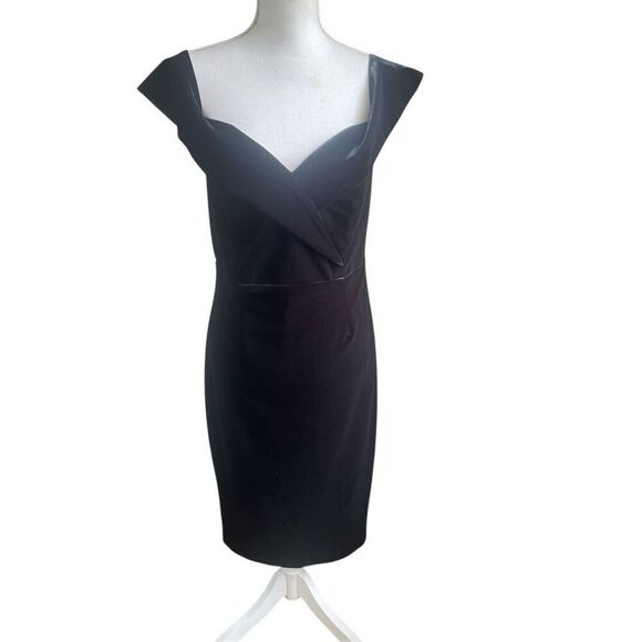 Bardot Sweetheart Neck Off Shoulder Velvet Black Dress Black Size 10/ L Formal - Picture 2 of 9